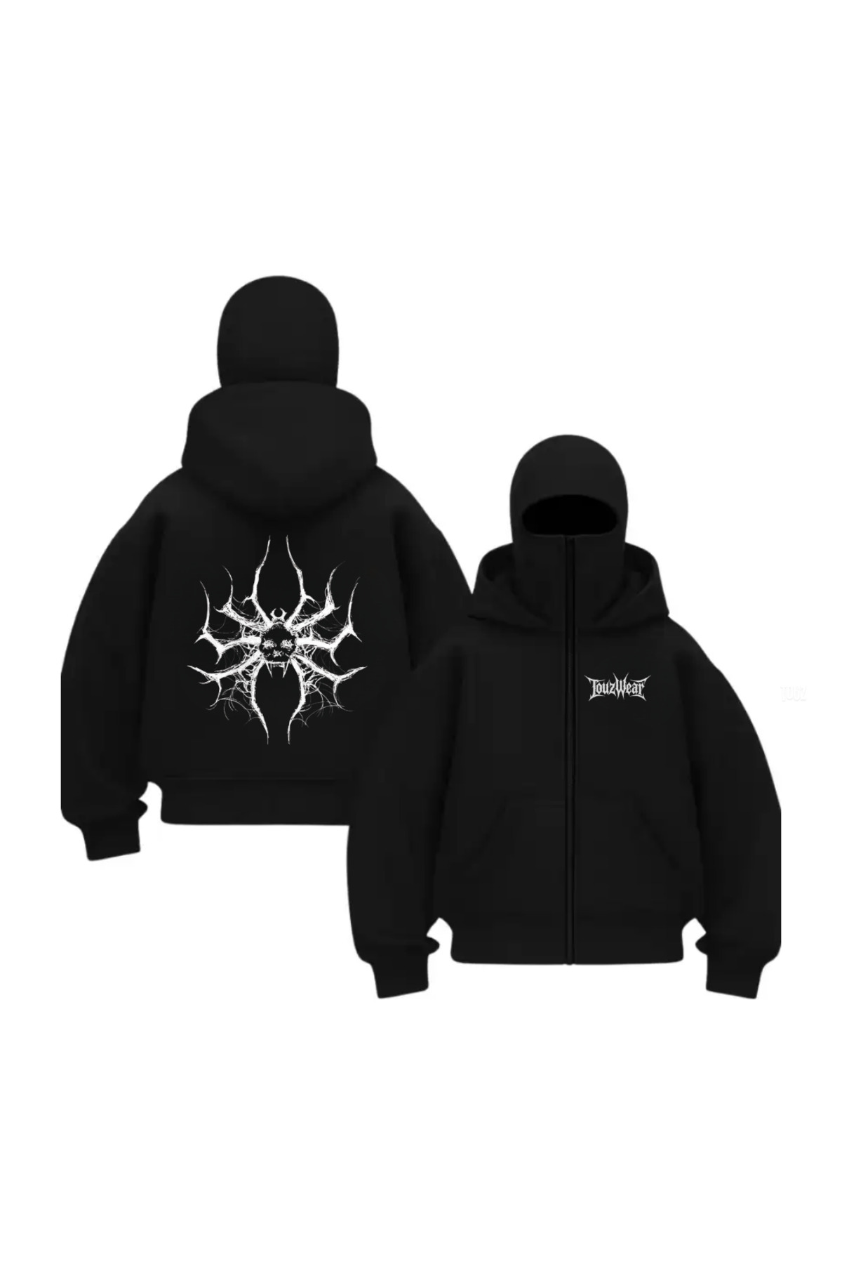 Baskı Detaylı Balaclava Unisex Hırka