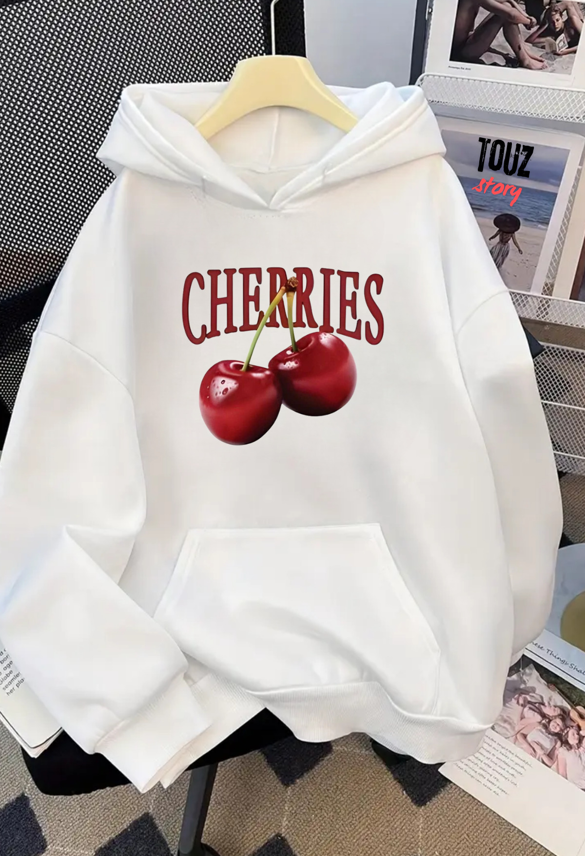Unisex Baskılı Oversize Kapüşonlu Hoodie