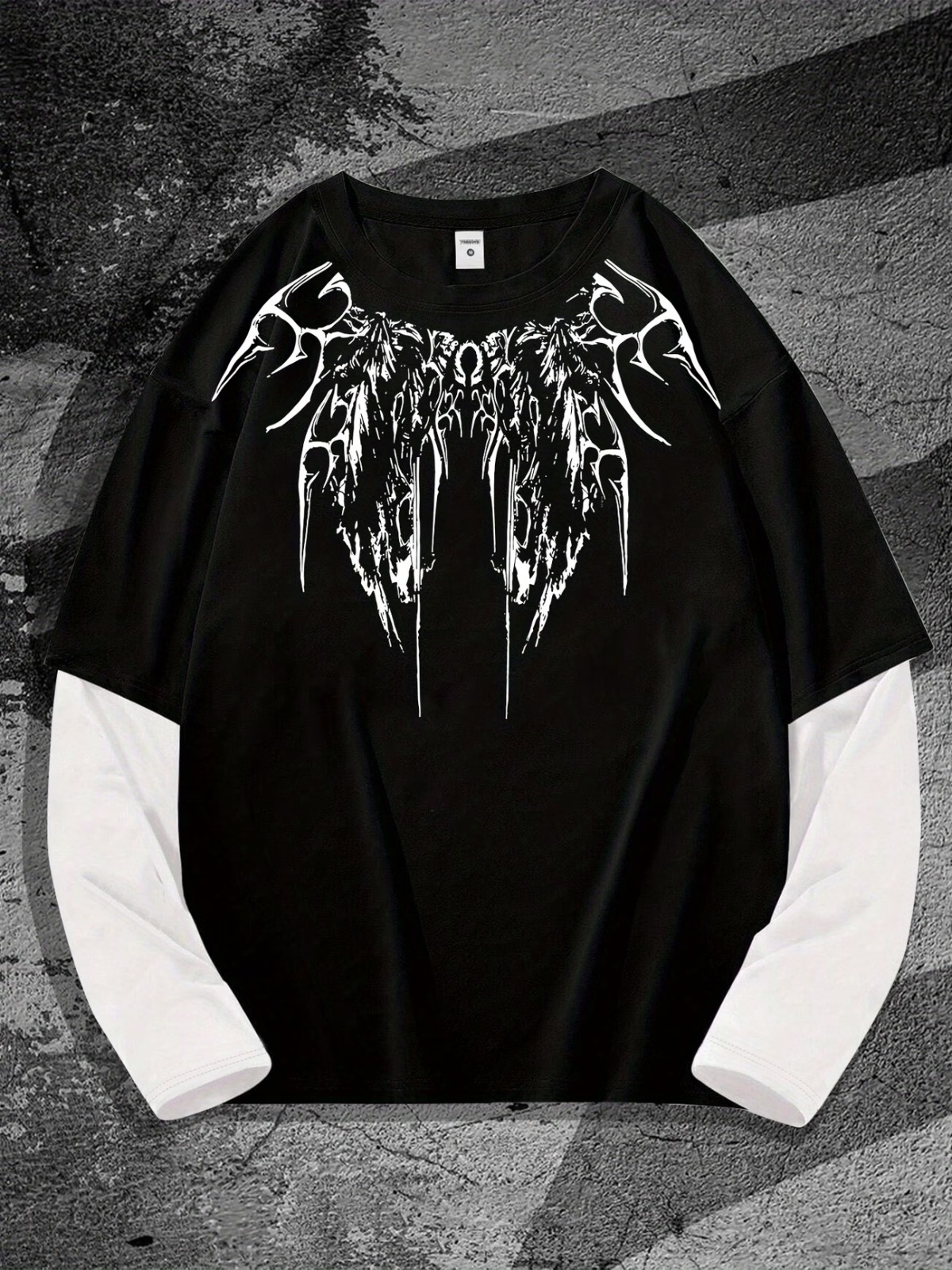 Fake Kol Uzun Kol Oversize T-Shirt