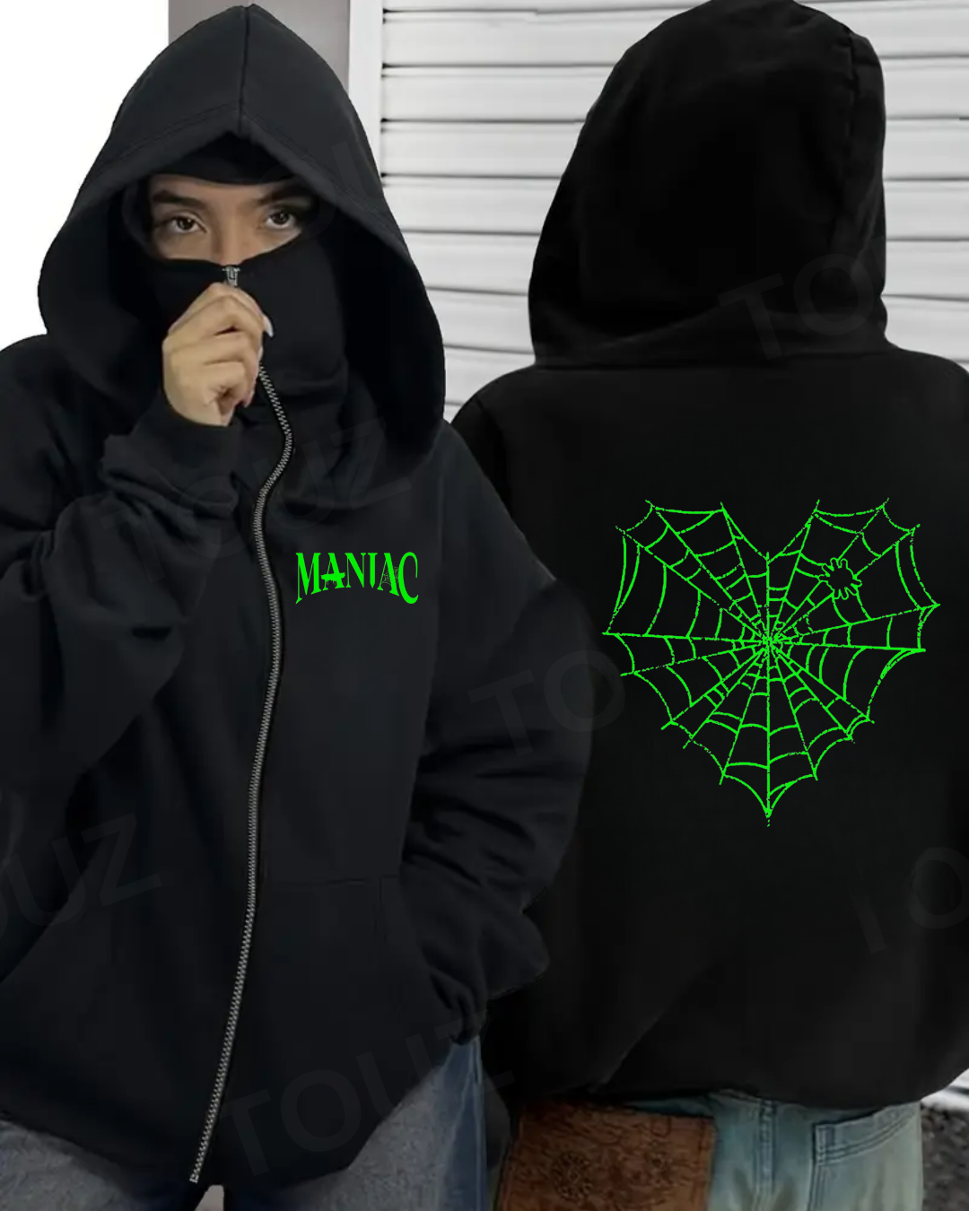 Baskı Detaylı Balaclava Unisex Hırka