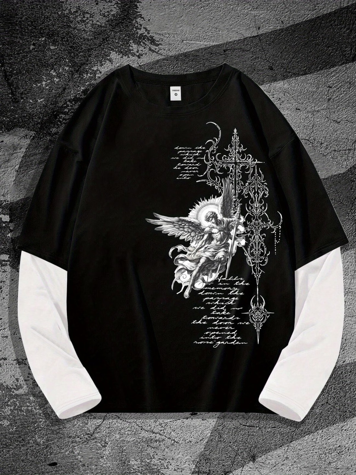 Fake Kol Uzun Kol Oversize T-Shirt
