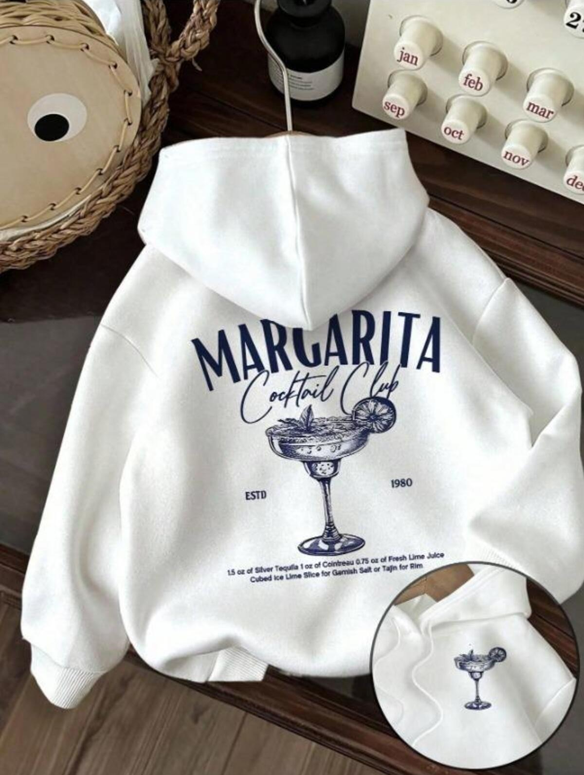 Unisex Baskılı Oversize Kapüşonlu Hoodie
