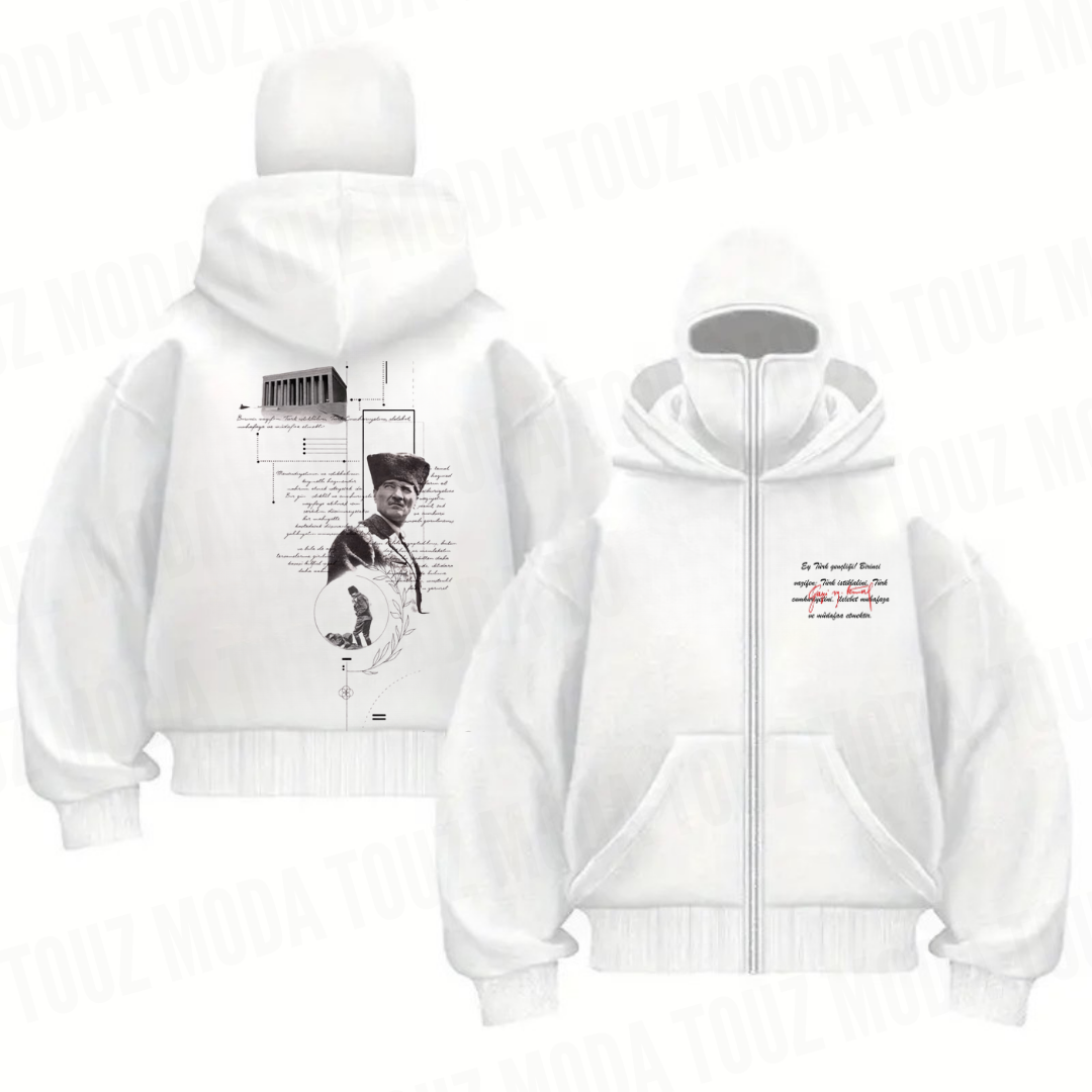 Baskı Detaylı Balaclava Unisex Hırka