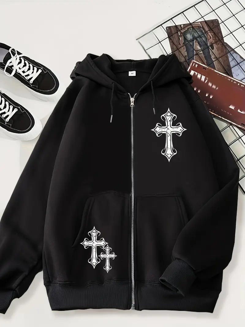 Baskı Detaylı Unisex Hırka