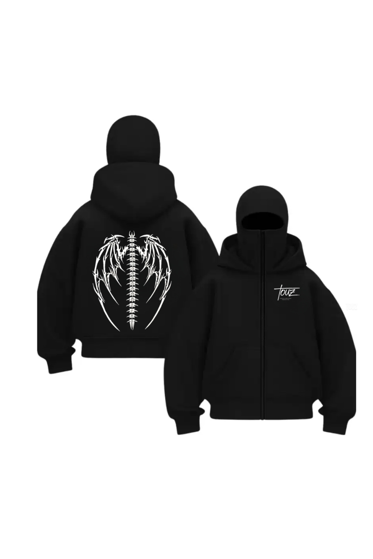 Baskı Detaylı Balaclava Unisex Hırka