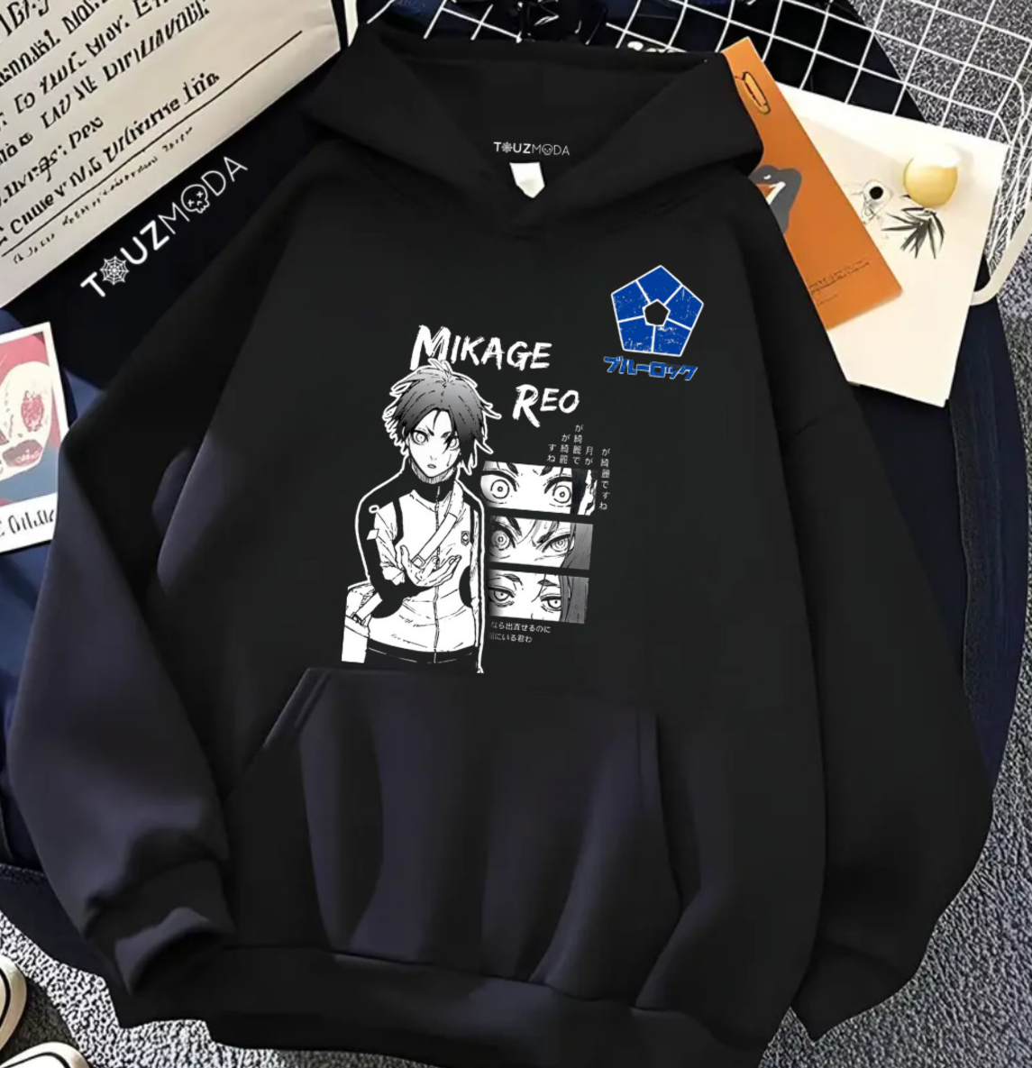 Unisex Baskılı Oversize Kapüşonlu Hoodie
