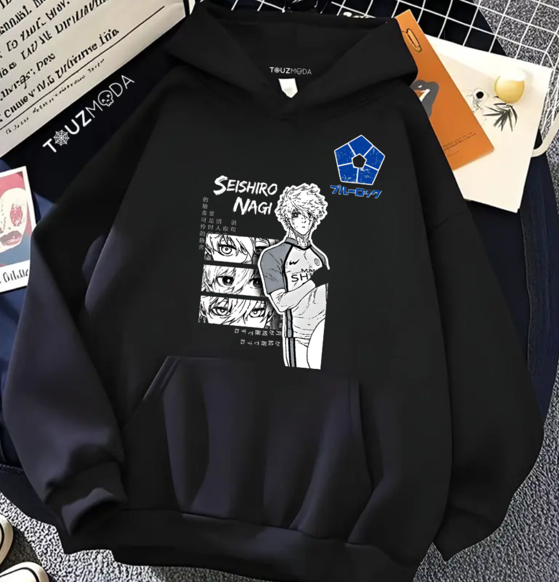 Unisex Baskılı Oversize Kapüşonlu Hoodie