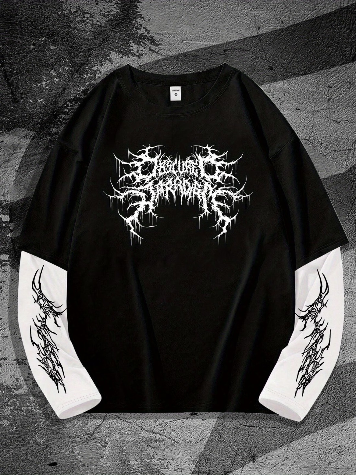 Fake Kol Uzun Kol Oversize T-Shirt