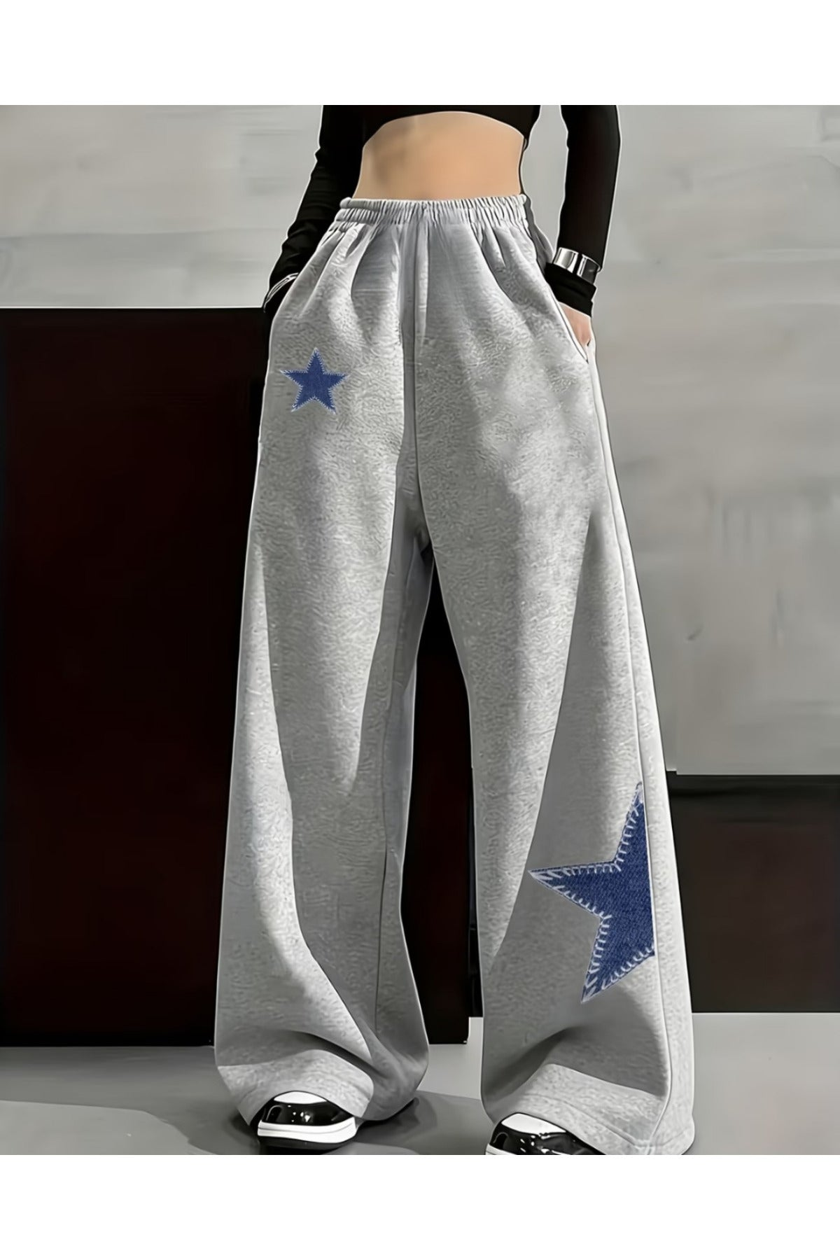 Baskı Detaylı Baggy Eşofman Altı
