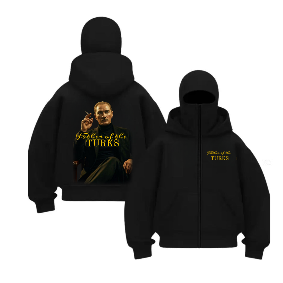 Baskı Detaylı Balaclava Unisex Hırka