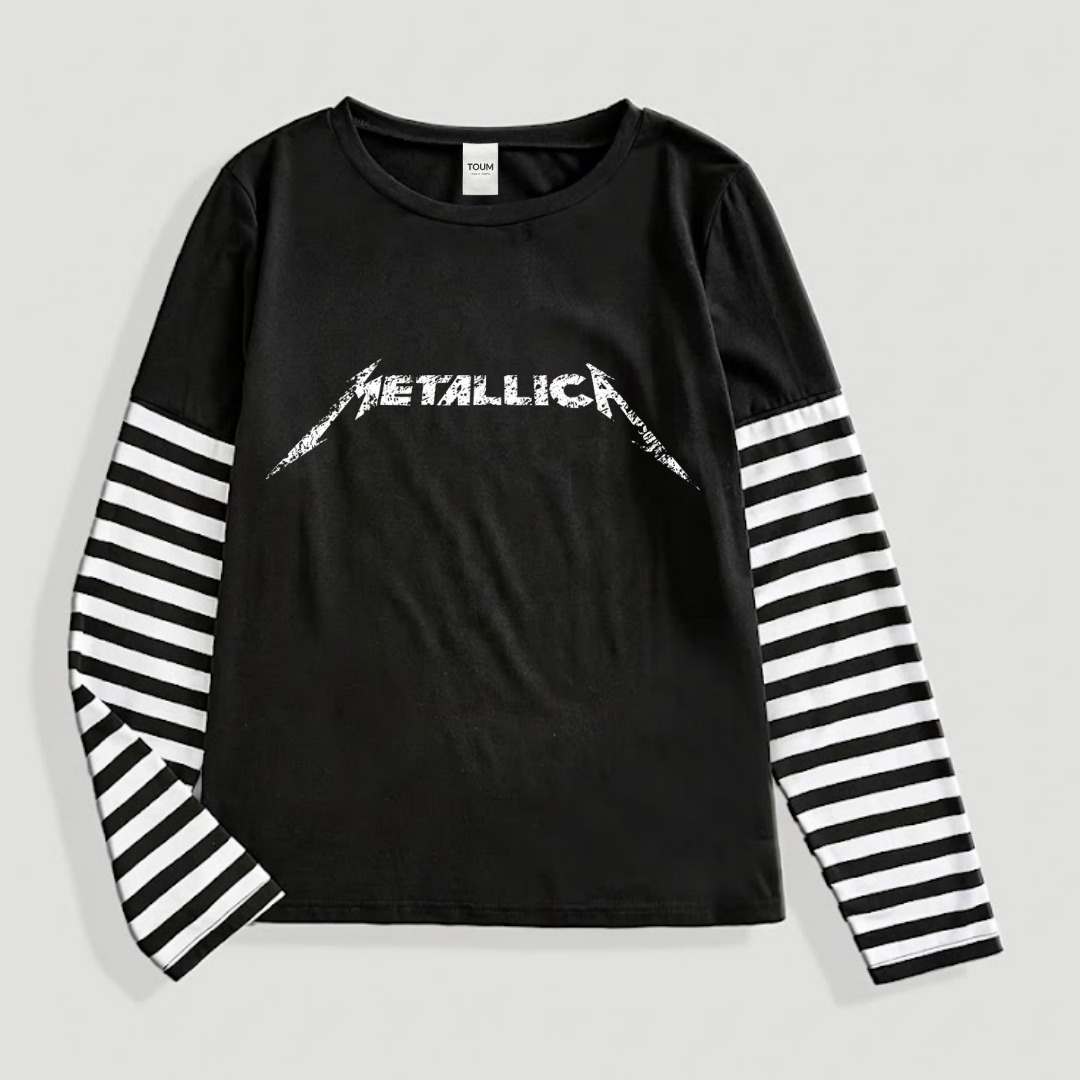Fake Kol Uzun Kol Oversize T-Shirt