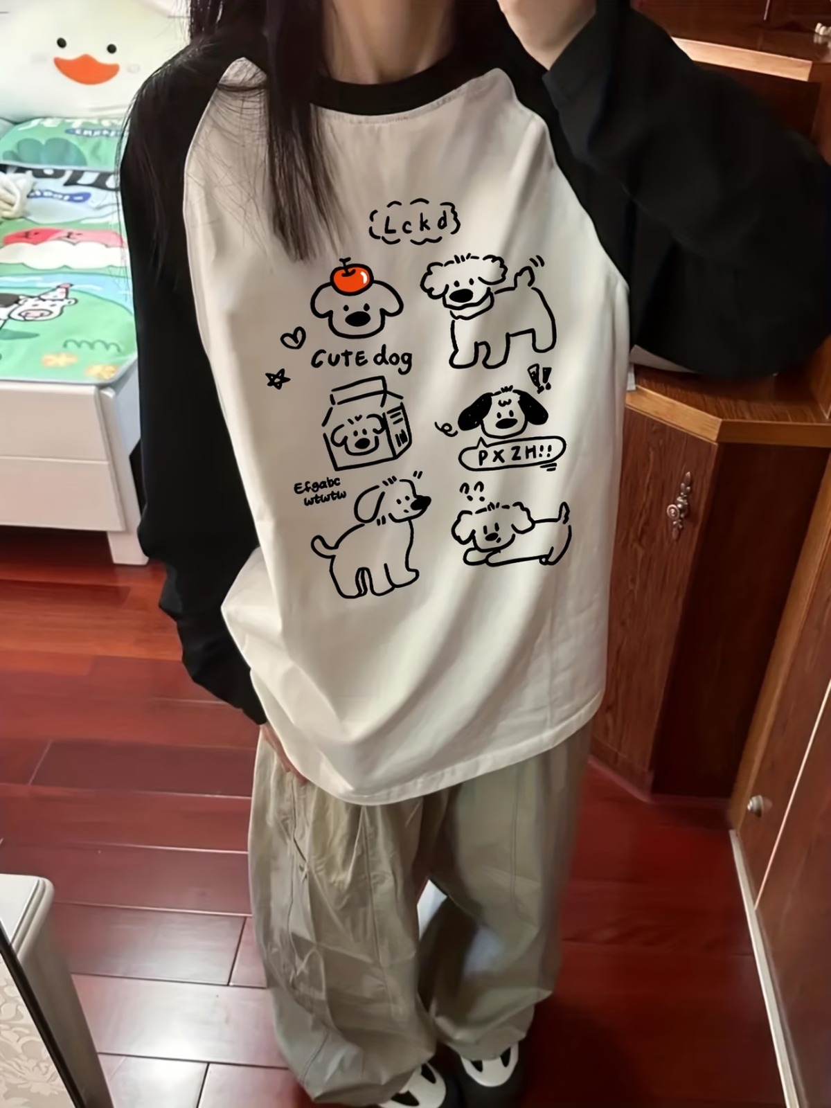 Fake Kol Uzun Kol Oversize T-Shirt