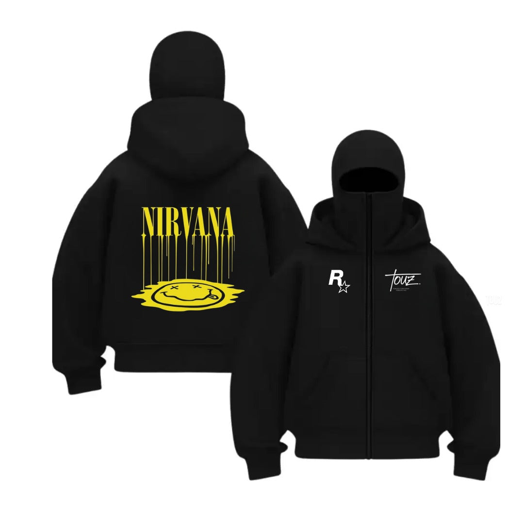 Baskı Detaylı Balaclava Unisex Hırka