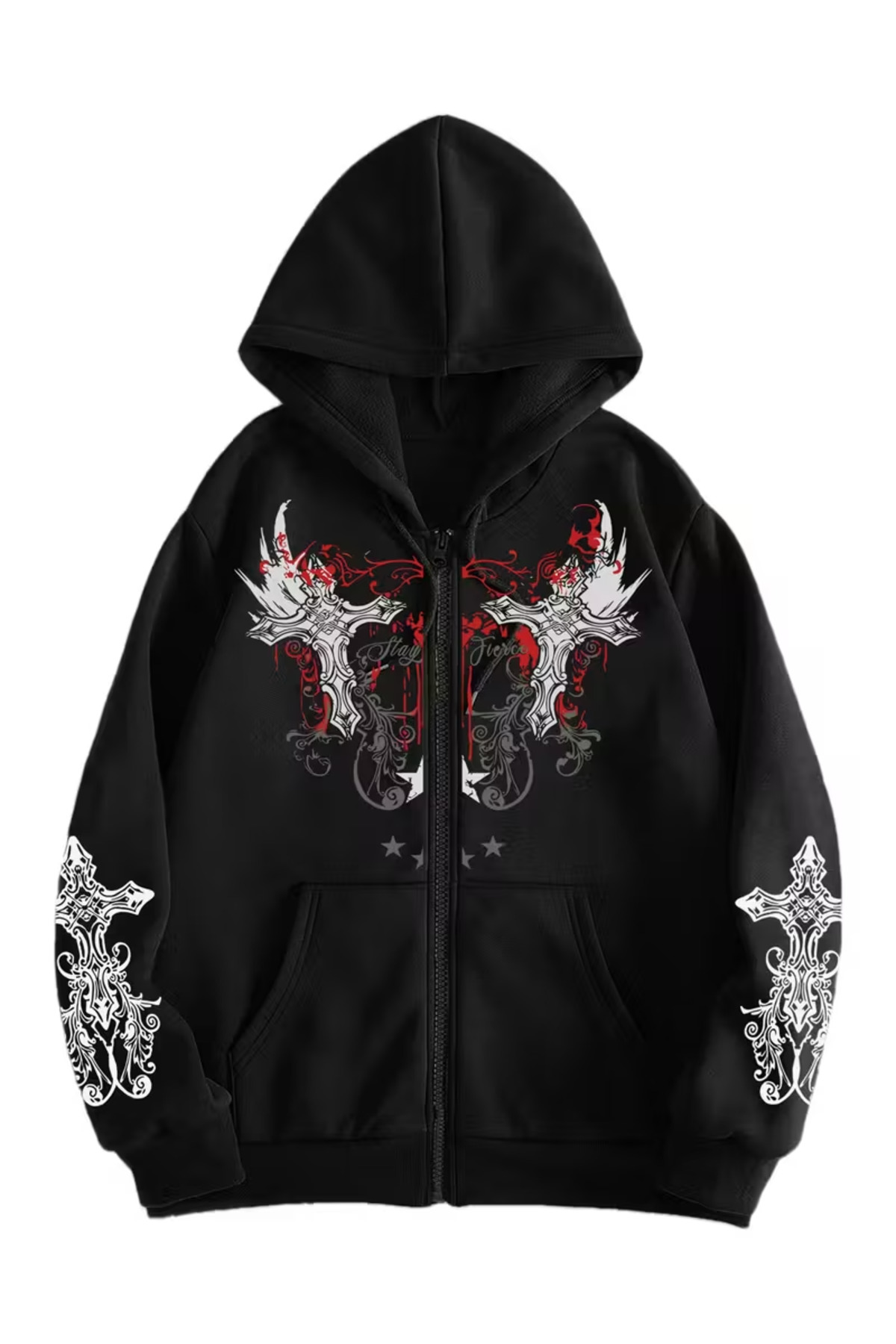 Baskı Detaylı Unisex Hırka