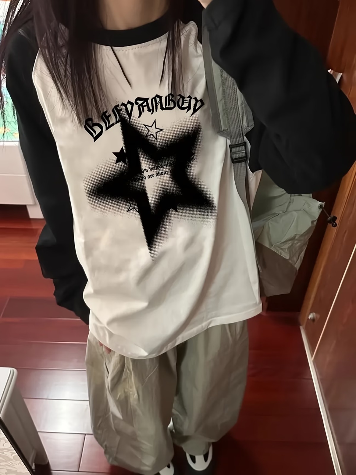 Fake Kol Uzun Kol Oversize T-Shirt