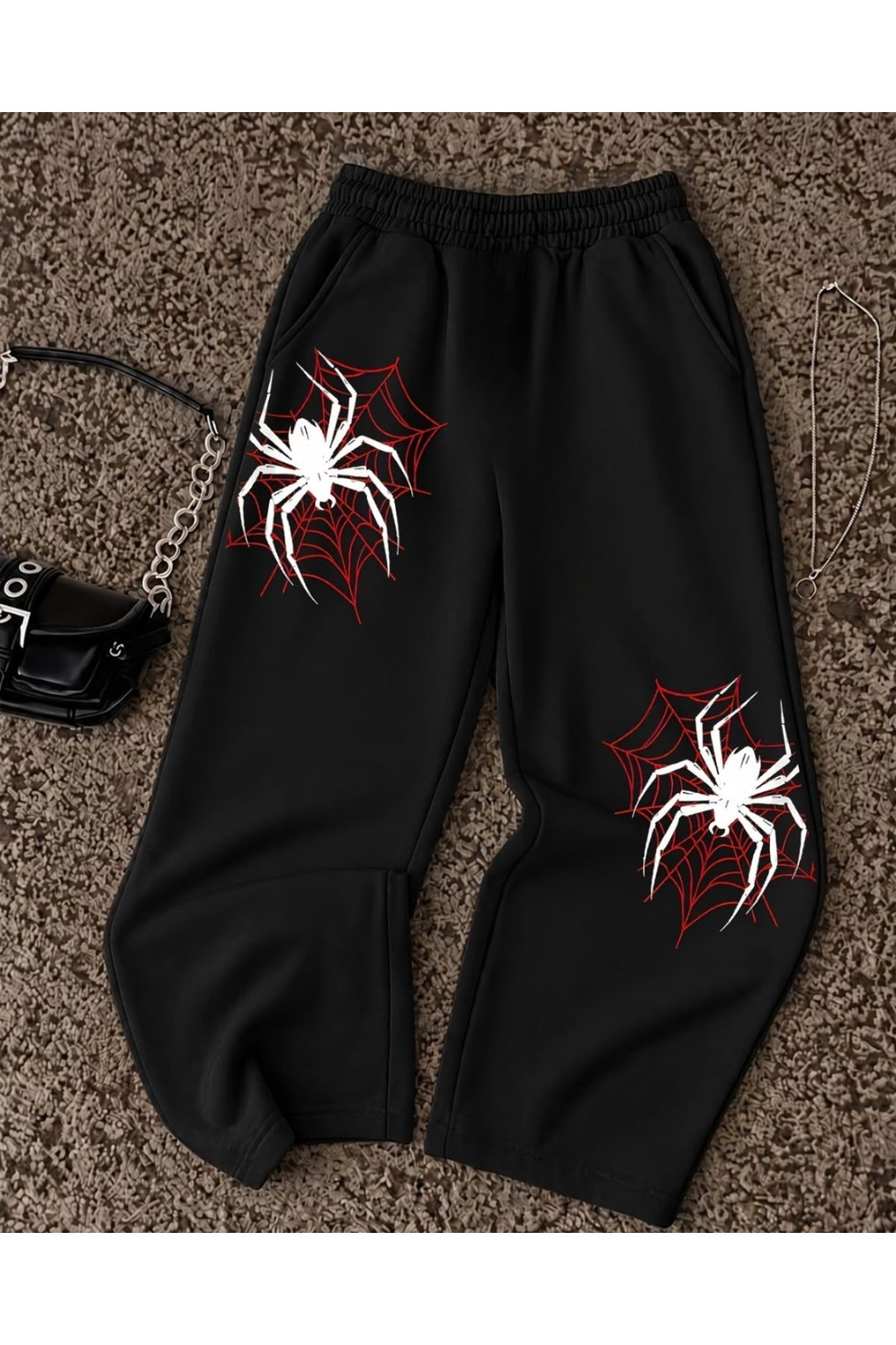 Baskı Detaylı Baggy Eşofman Altı