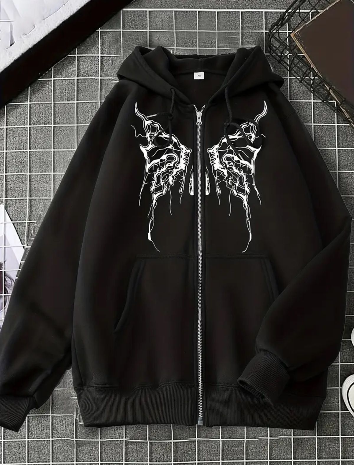 Baskı Detaylı Unisex Hırka