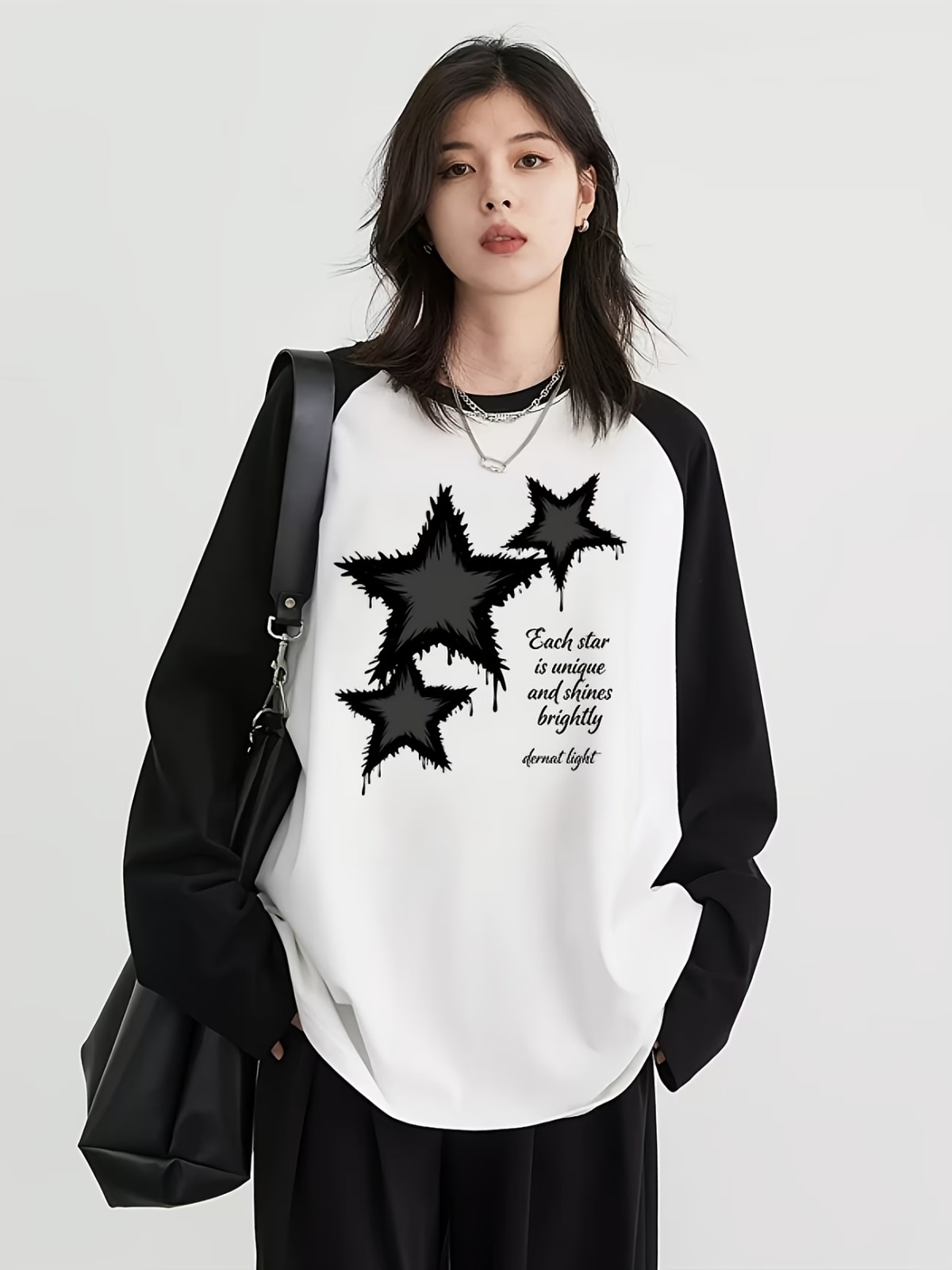 Fake Kol Uzun Kol Oversize T-Shirt