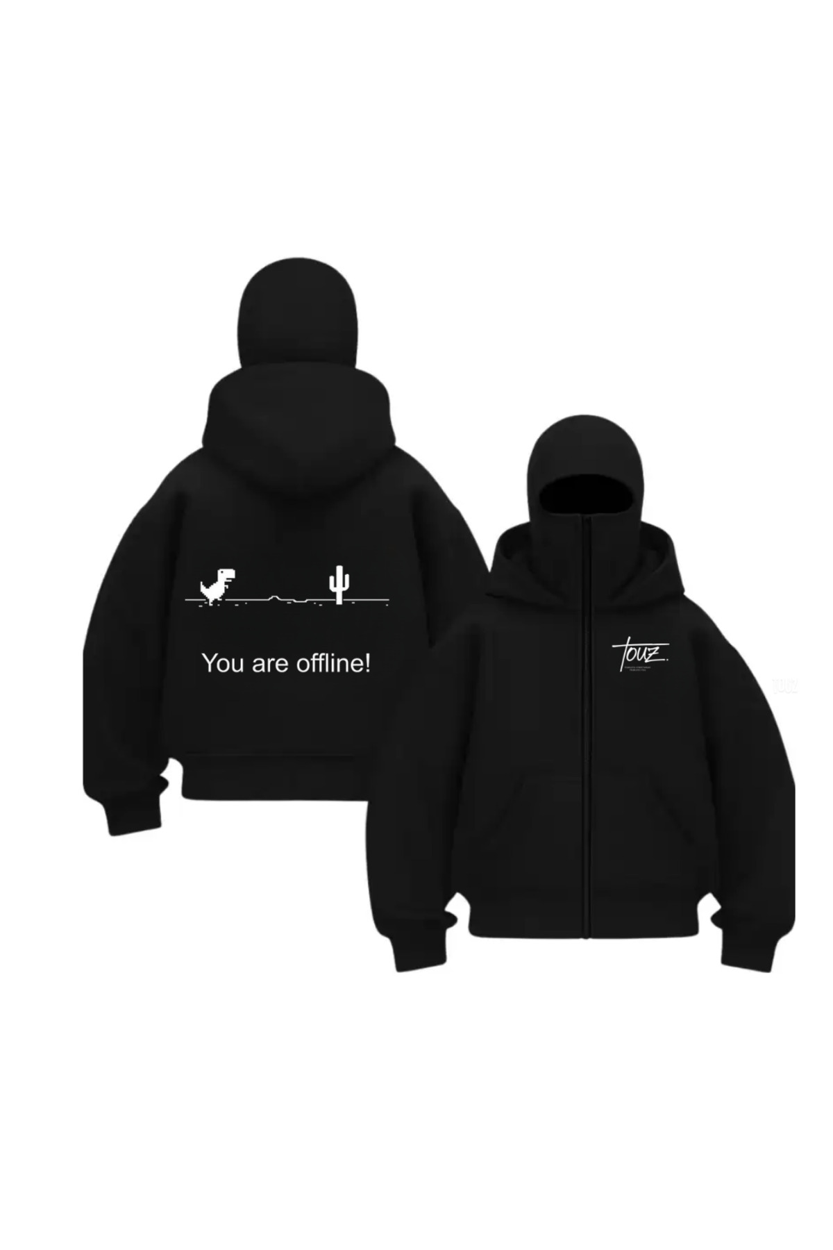 Baskı Detaylı Balaclava Unisex Hırka