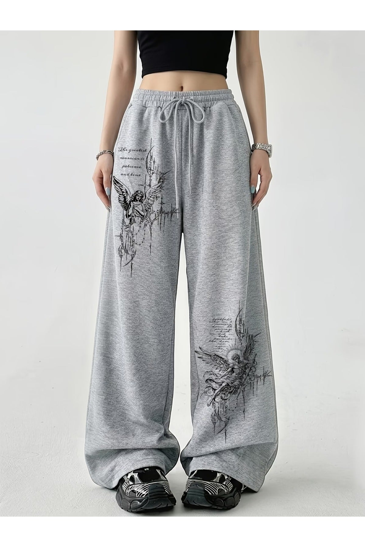 Baskı Detaylı Baggy Eşofman Altı
