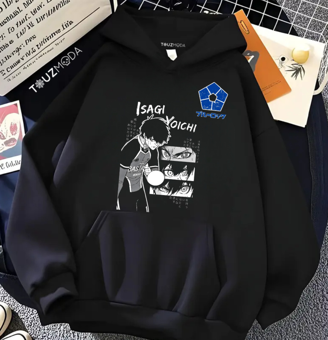 Unisex Baskılı Oversize Kapüşonlu Hoodie