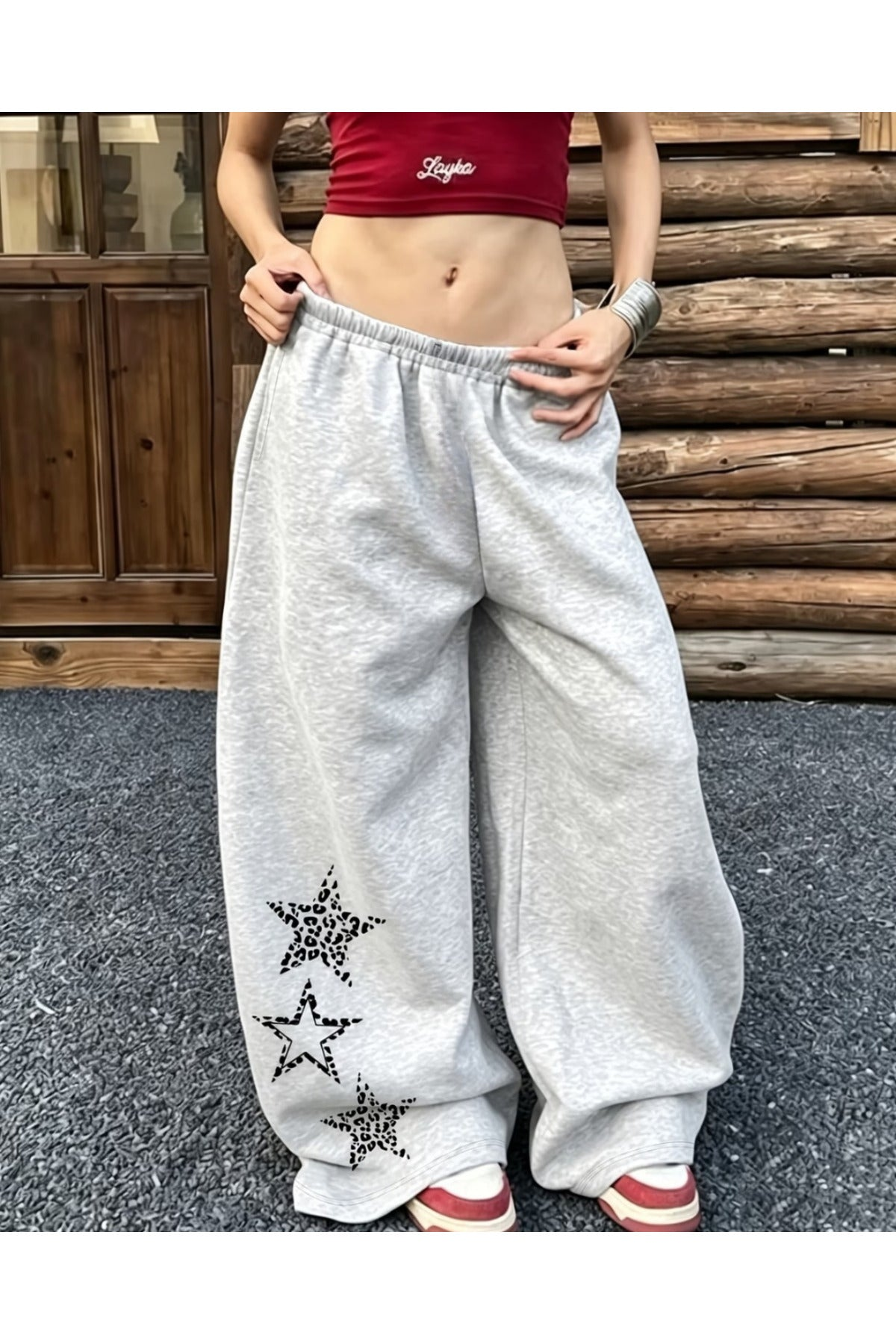 Baskı Detaylı Baggy Eşofman Altı