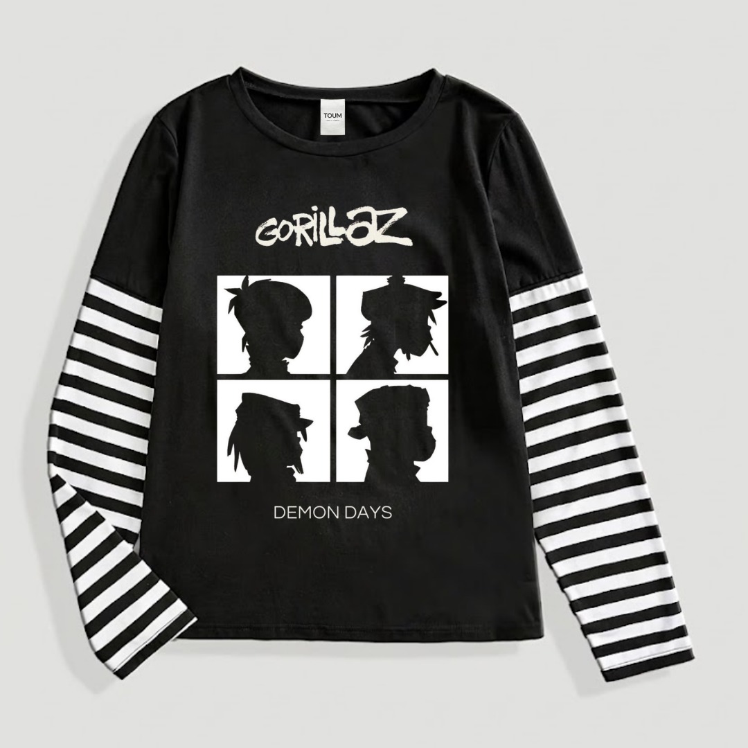 Fake Kol Uzun Kol Oversize T-Shirt