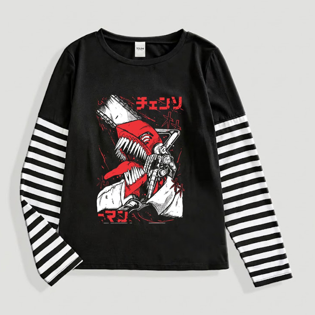 Fake Kol Uzun Kol Oversize T-Shirt
