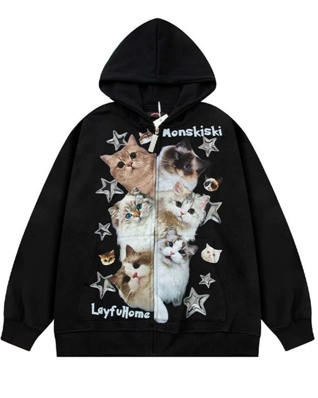 Baskı Detaylı Unisex Hırka