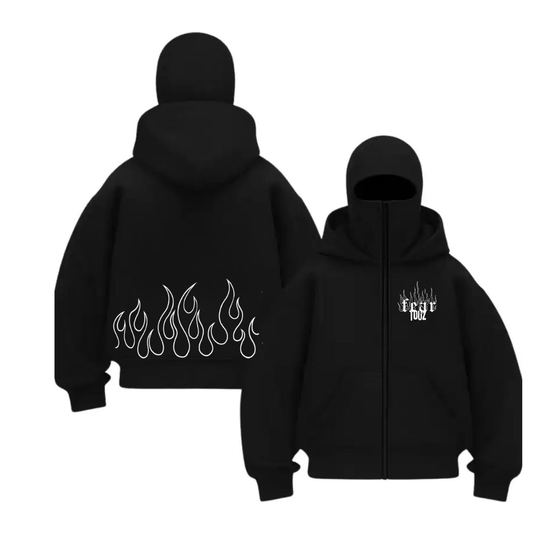 Baskı Detaylı Balaclava Unisex Hırka