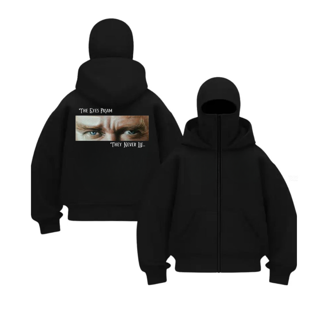 Baskı Detaylı Balaclava Unisex Hırka
