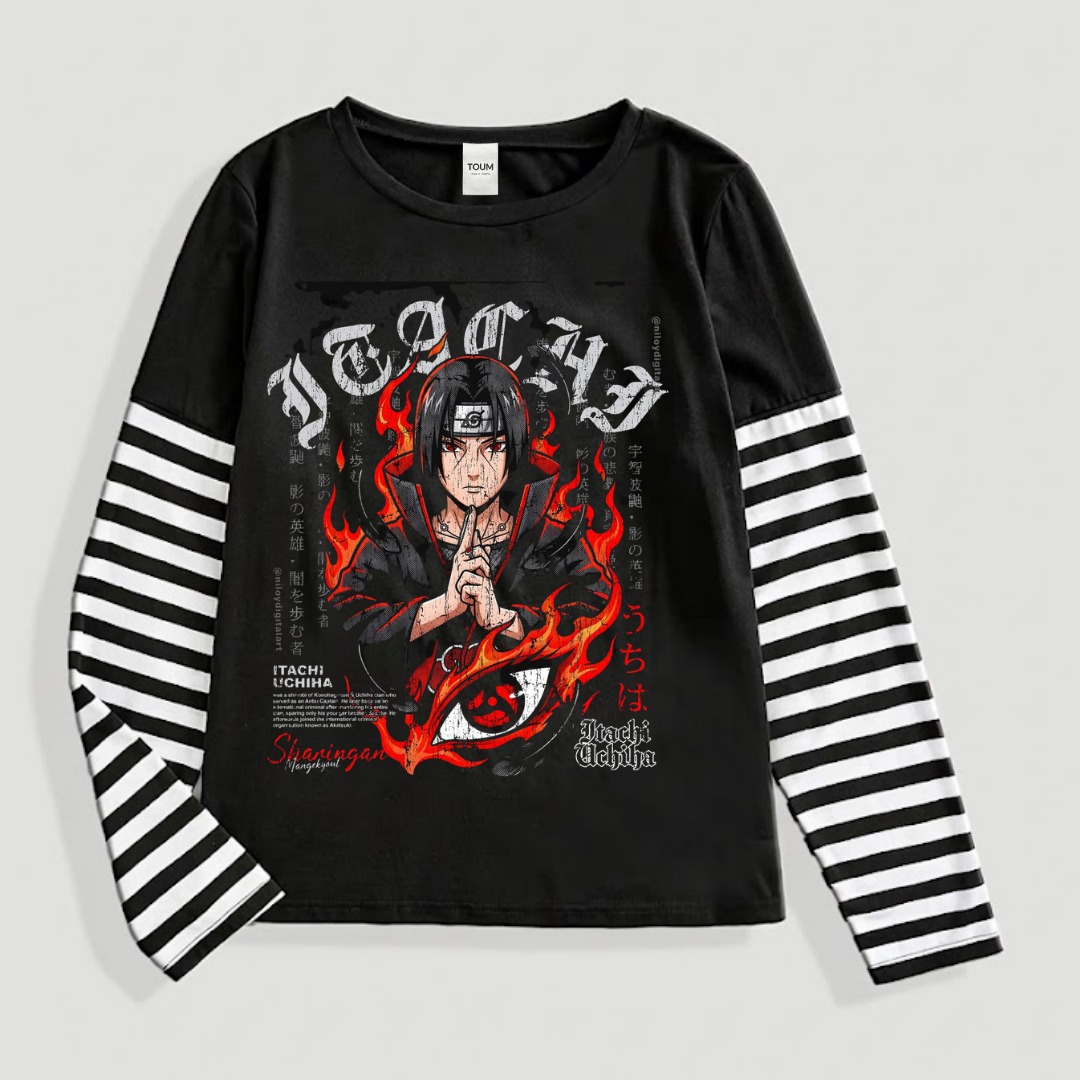 Fake Kol Uzun Kol Oversize T-Shirt