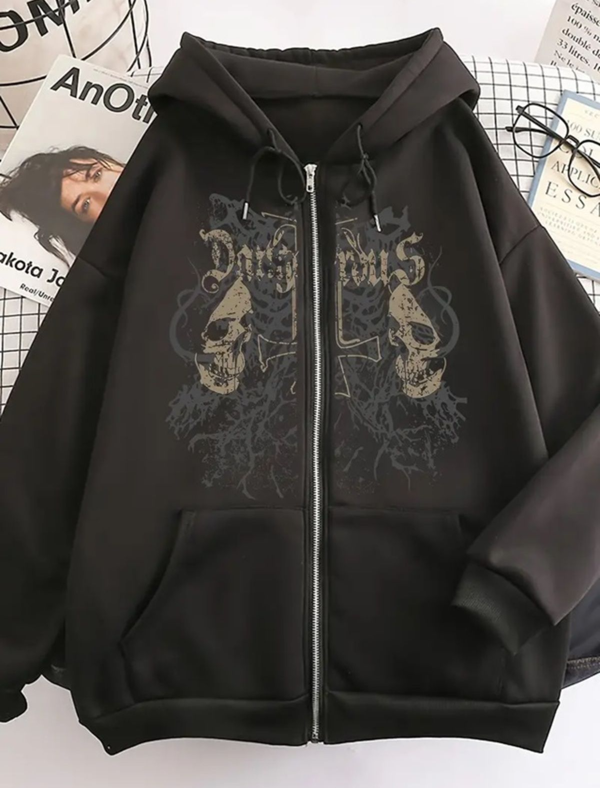 Baskı Detaylı Unisex Hırka