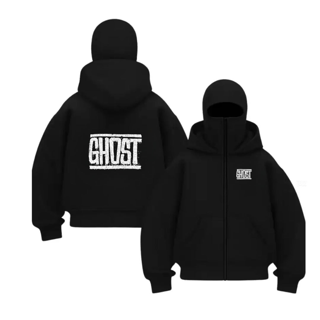 Baskı Detaylı Balaclava Unisex Hırka