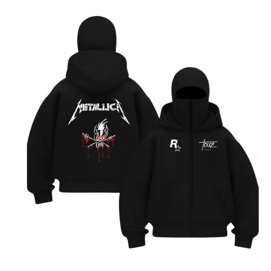 Baskı Detaylı Balaclava Unisex Hırka