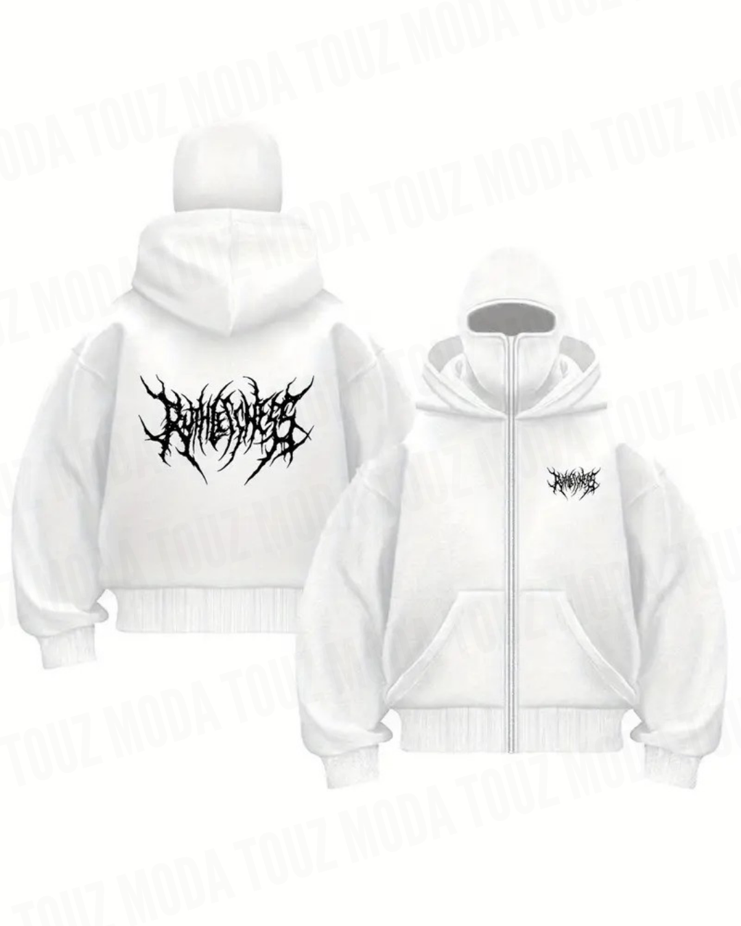 Baskı Detaylı Balaclava Unisex Hırka