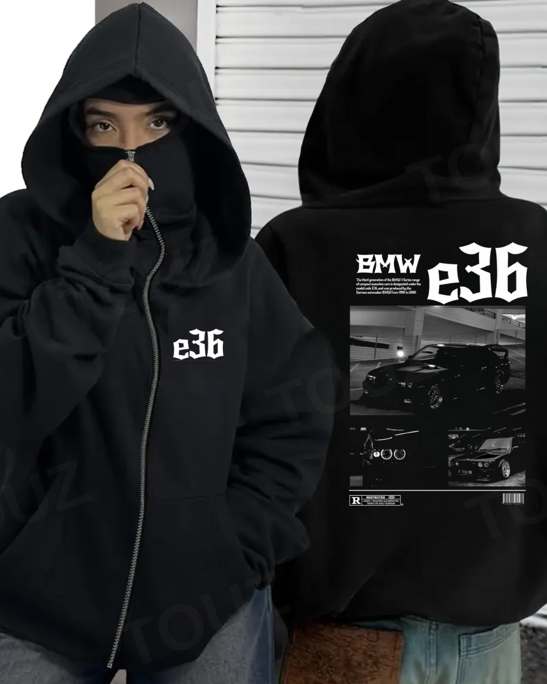 Baskı Detaylı Balaclava Unisex Hırka