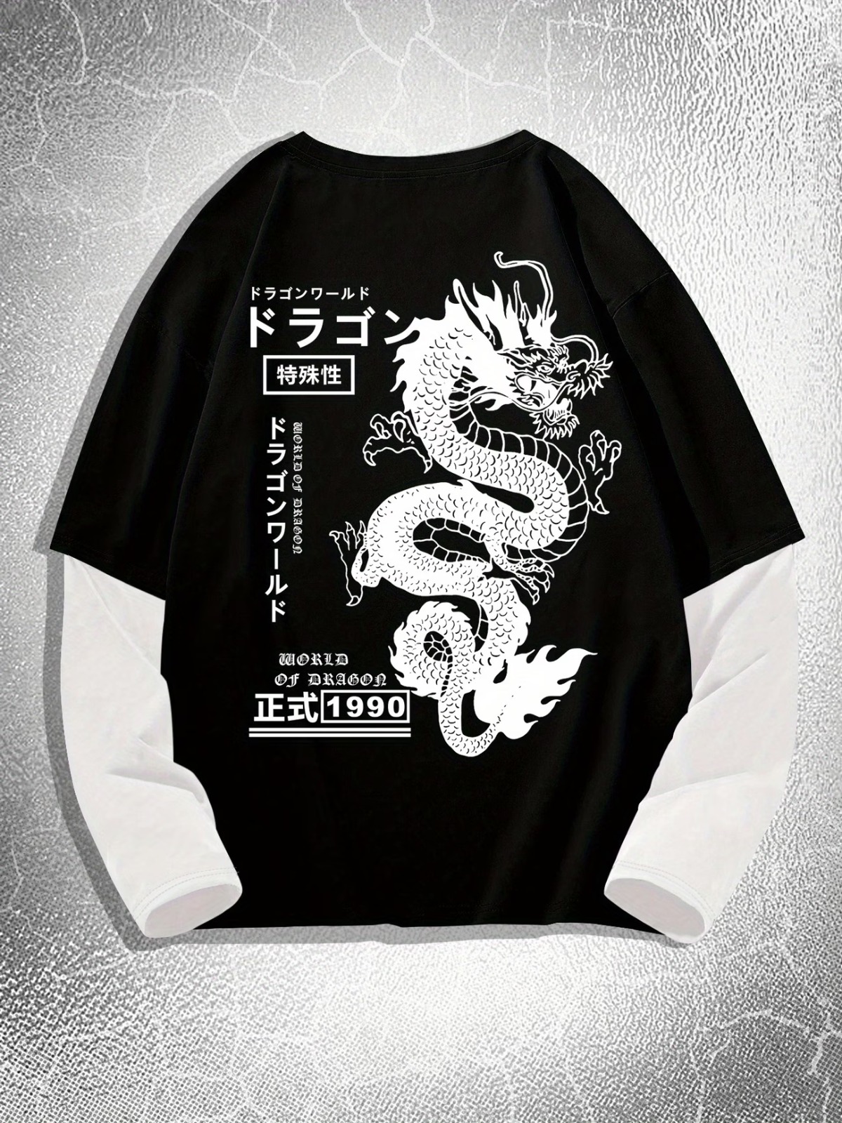 Fake Kol Uzun Kol Oversize T-Shirt